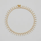 Roshni Anklet detail of clear stone drops and bell cluster