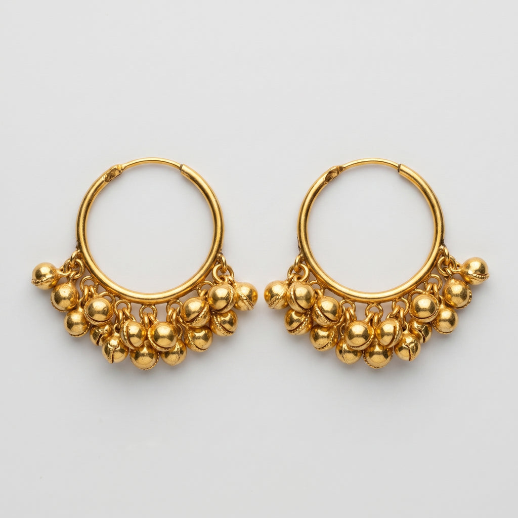 Gold Jhankar Earrings