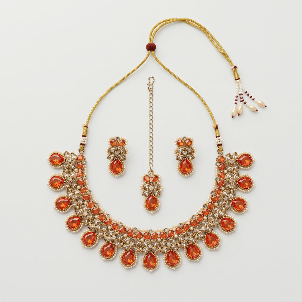 Saffron Pearl Necklace