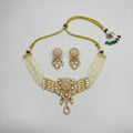 Kundan White Bead Necklace Set
