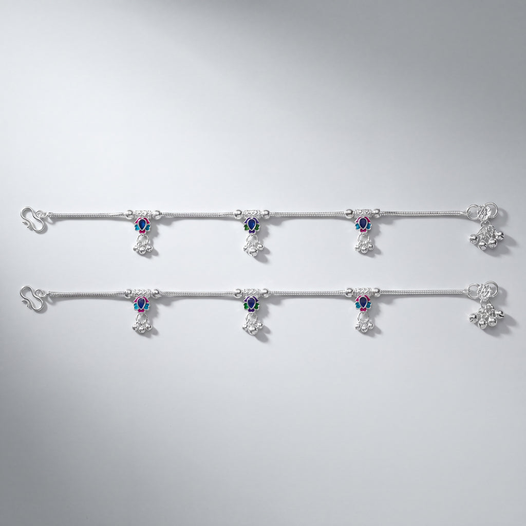 Vibrant Meenakari Anklet