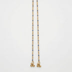 Midnight Glimmer Anklet detail of alternating navy and clear bezels