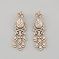 Apsara Teardrop Earrings gold crystal chandelier with teardrop dangles