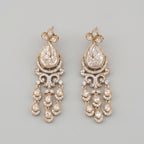 Apsara Teardrop Earrings gold crystal chandelier with teardrop dangles