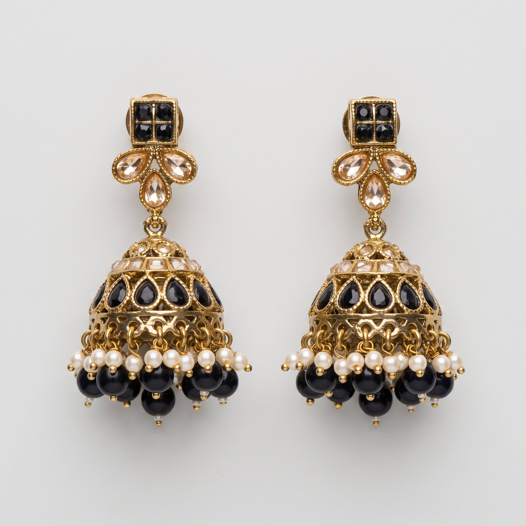 Onyx Jhumka Earrings