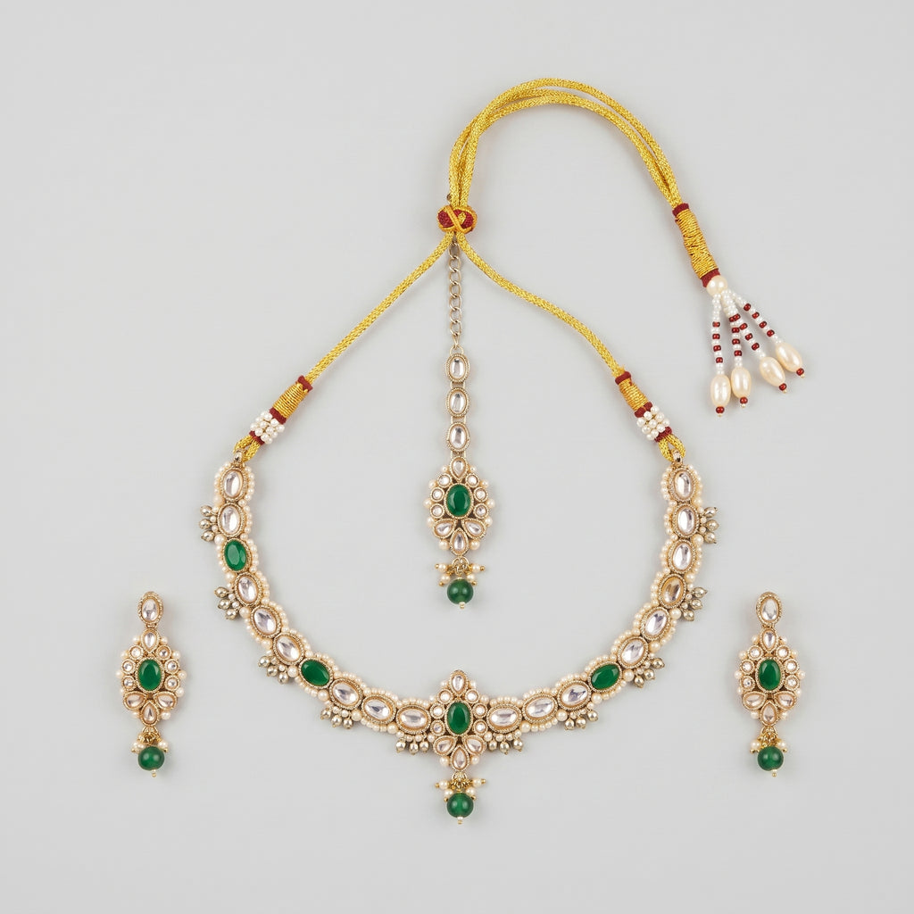 Kundan Emerald Necklace