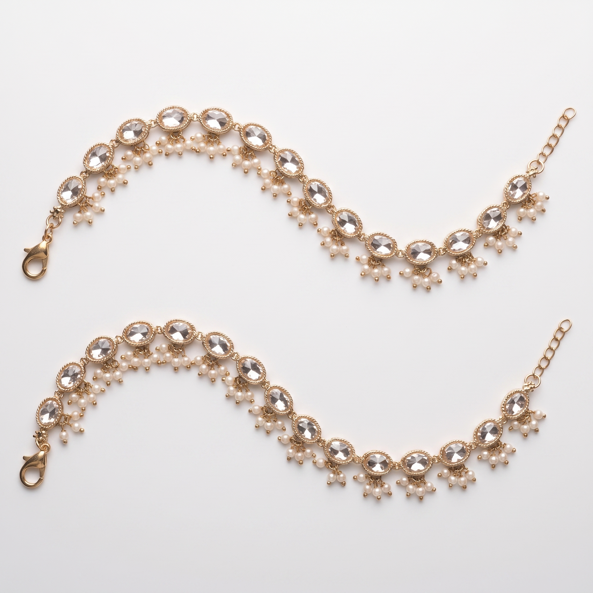 Oval Pearl Anklets