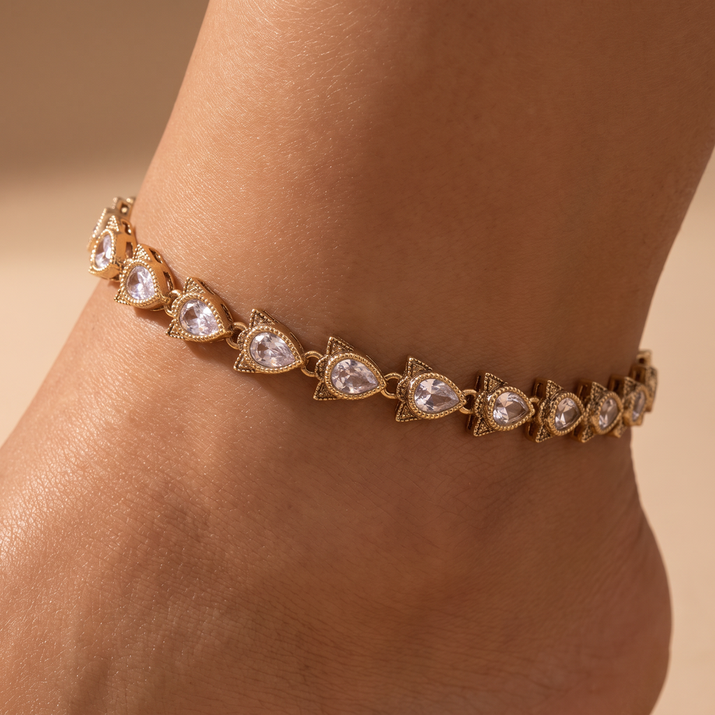 Priya Dewdrop Anklets