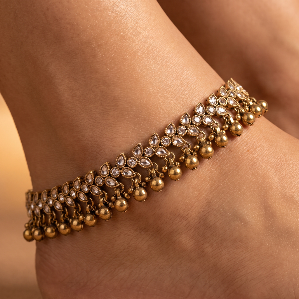 Kiran Gilded Anklets