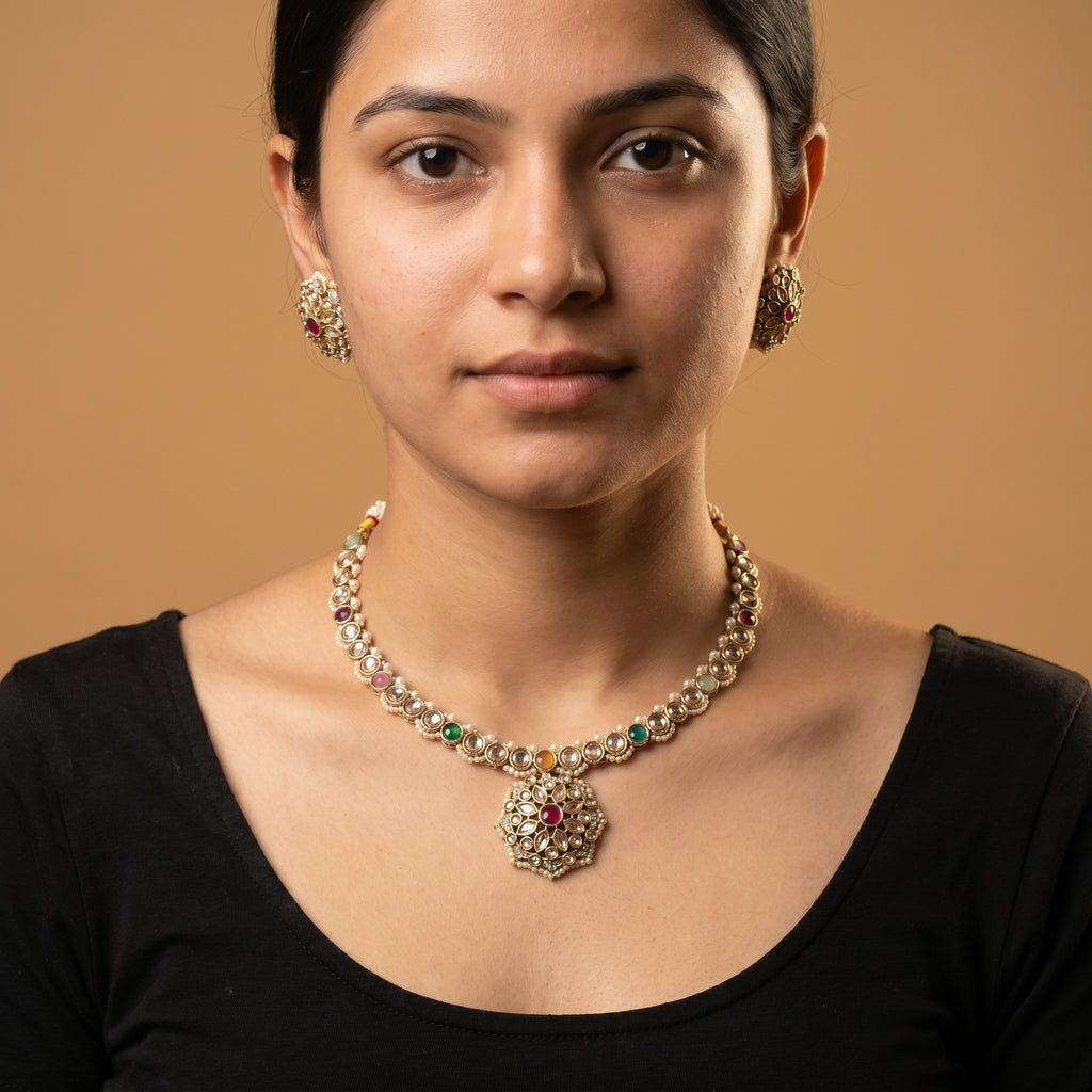 Kundan Rangoli Necklace