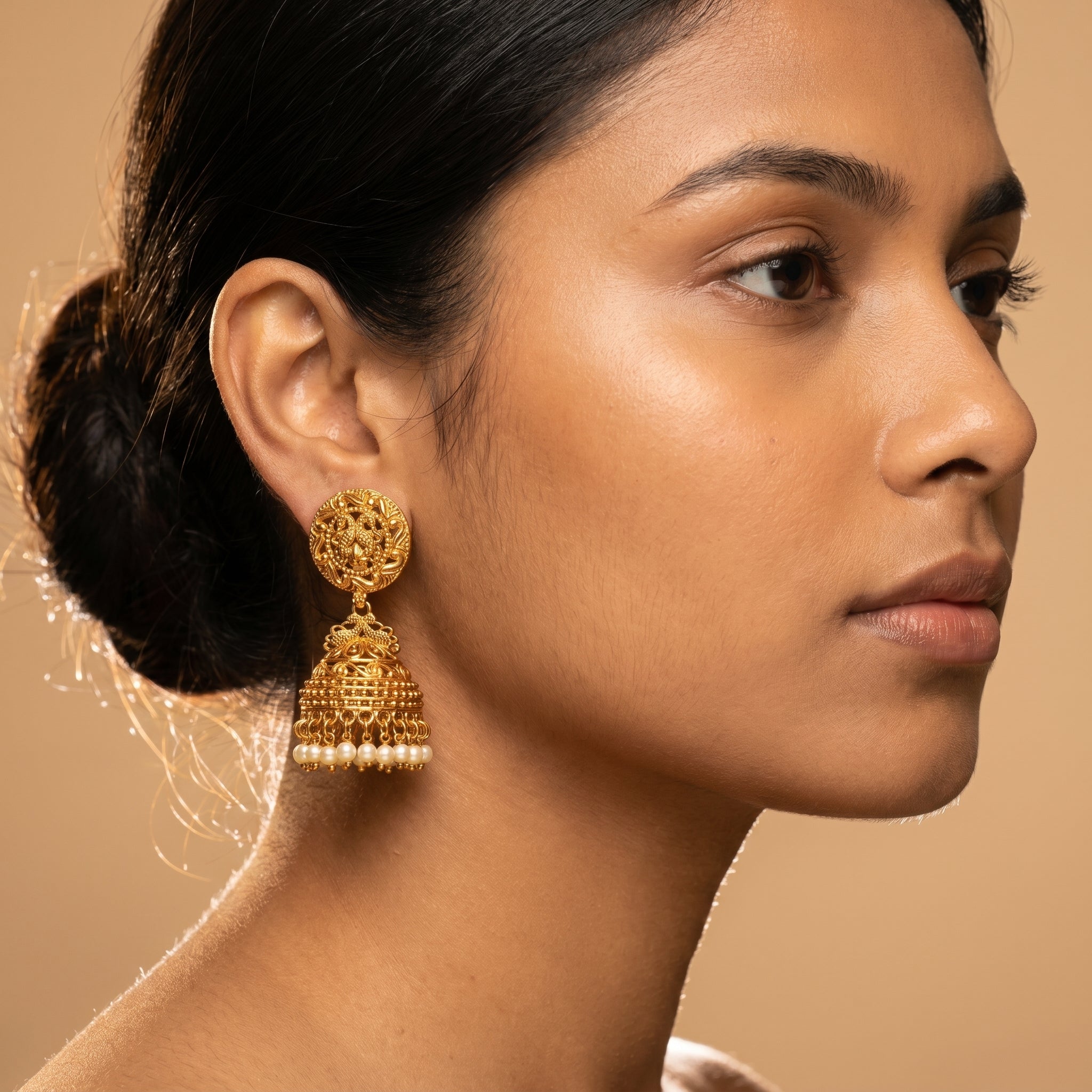 Pearl Jhumka Earrings