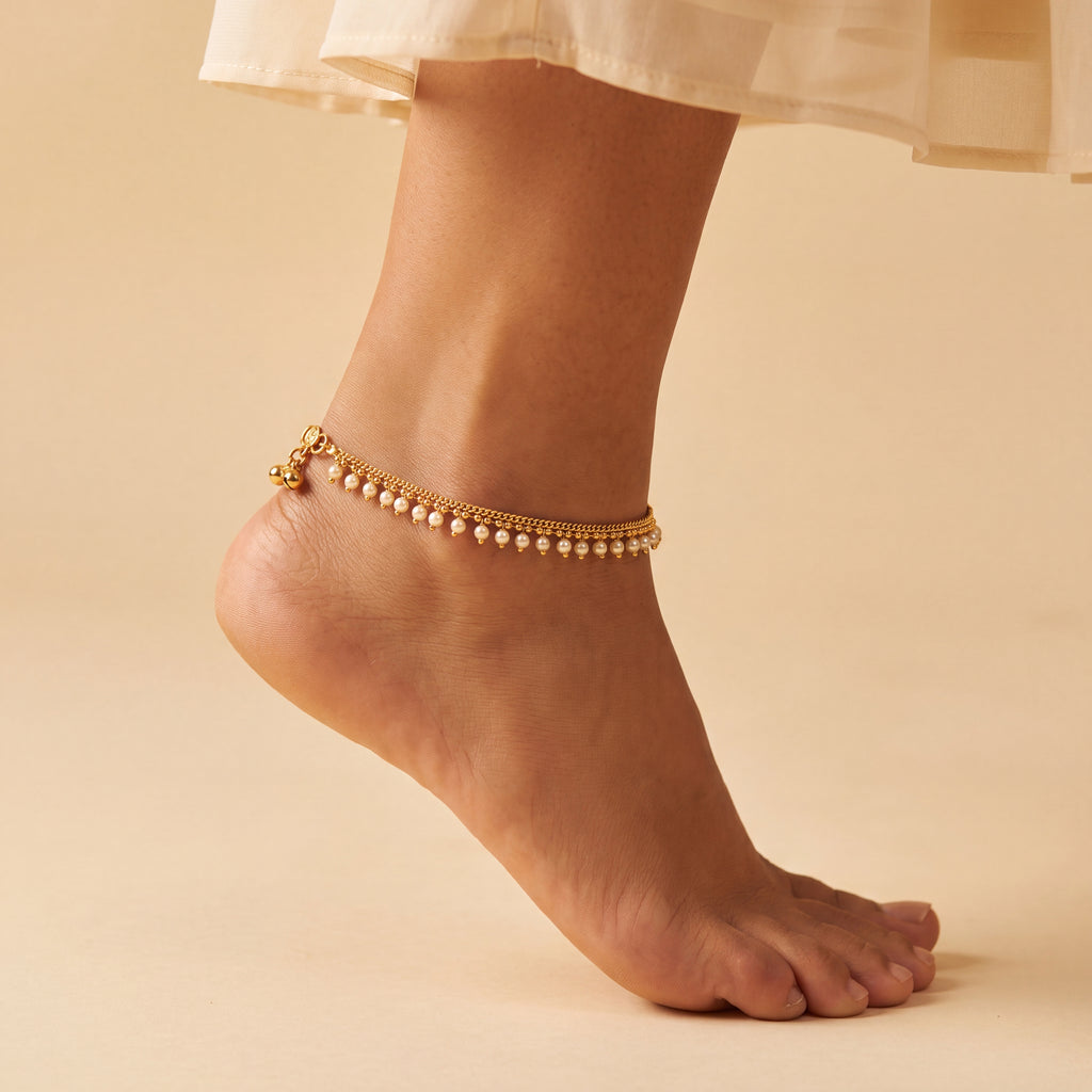 Priya Pearl Anklets
