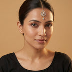 Riya Pear Tikka detail showing marquise crystal border and single bottom pear drop
