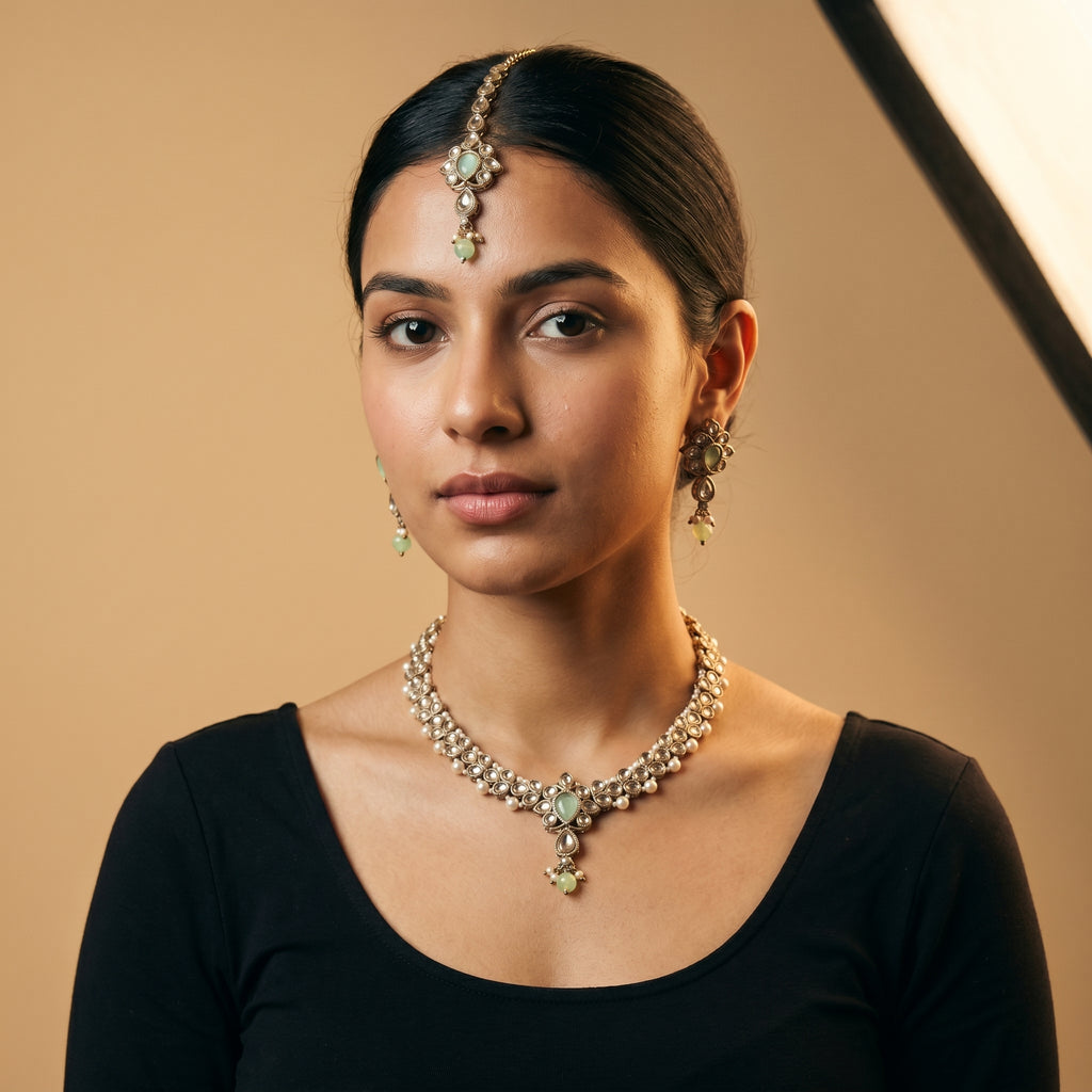 Kundan Mint Necklace