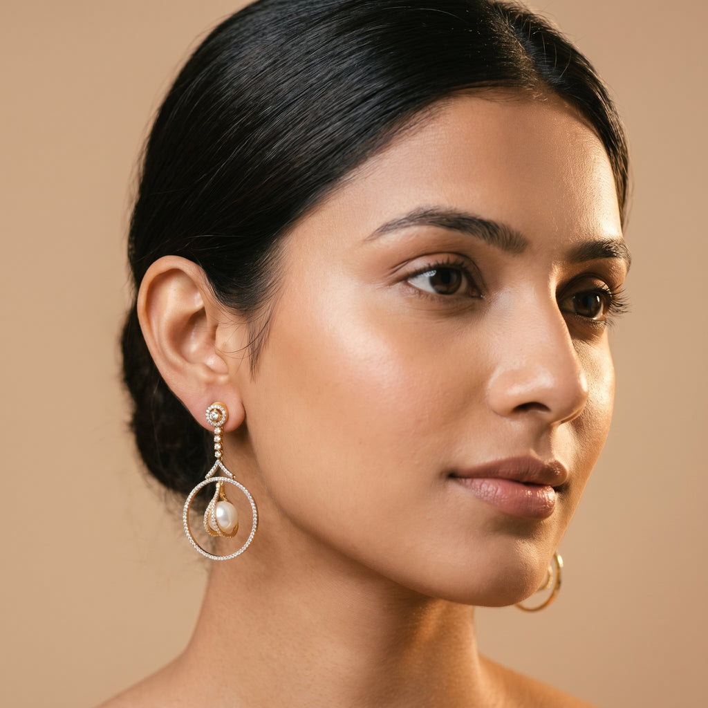 Golden Moti Earrings