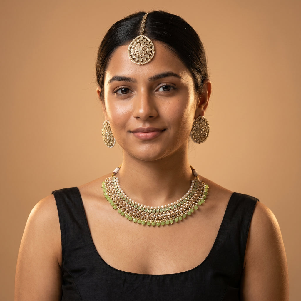 Aira Green Pearl Necklace