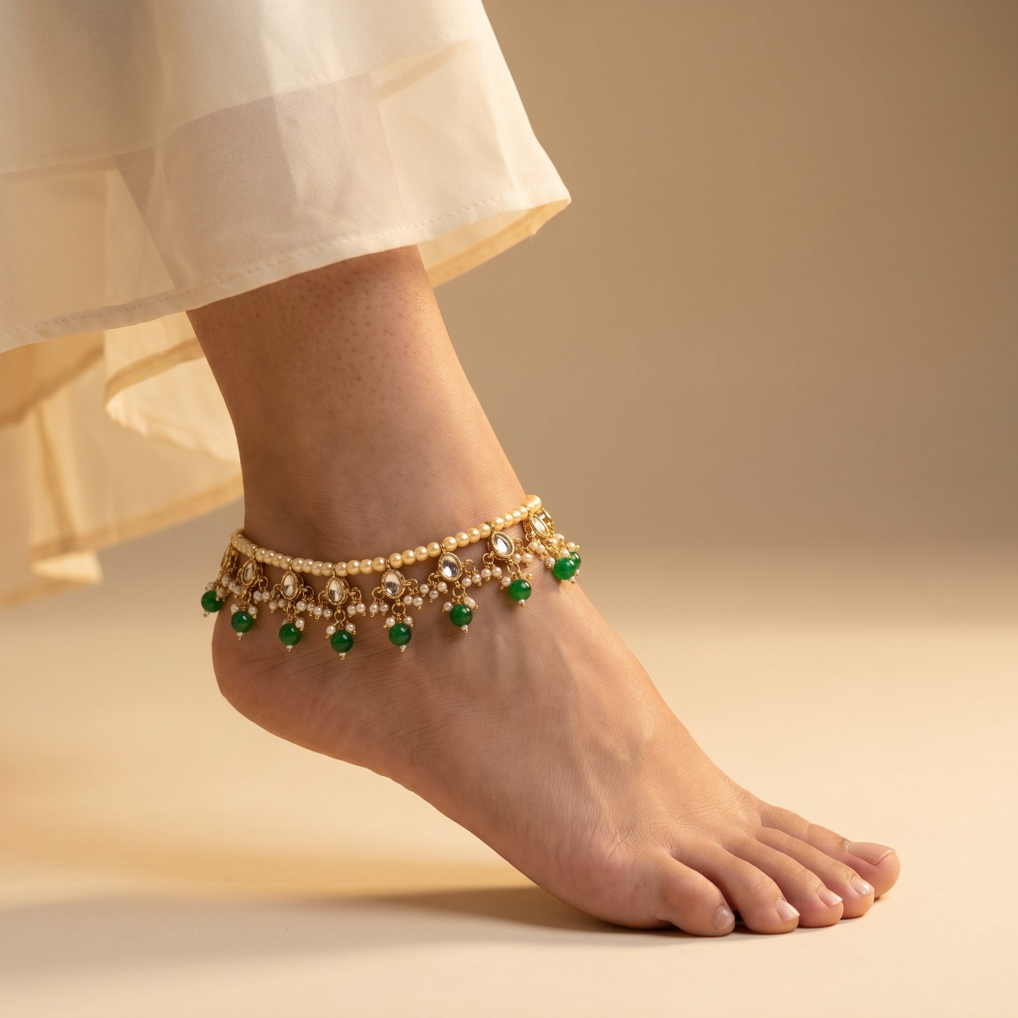 Emerald Dew Anklets