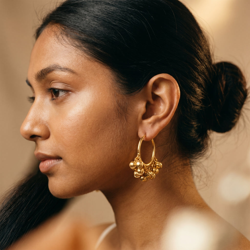 Gold Jhankar Earrings