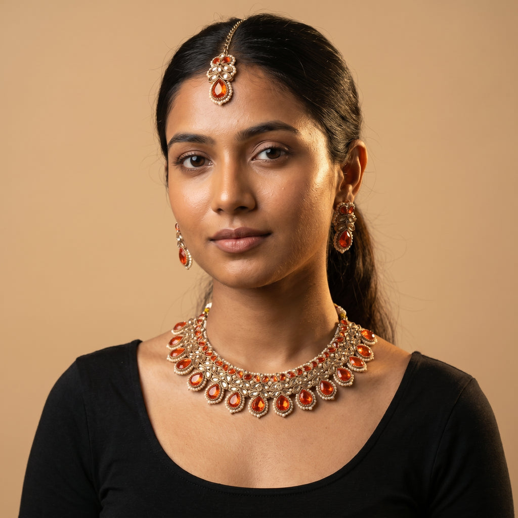 Saffron Pearl Necklace