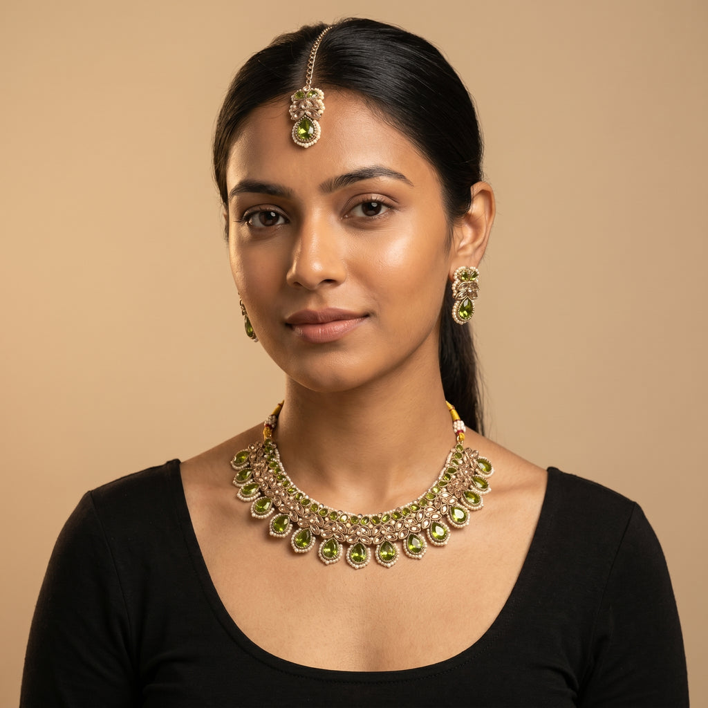 Pista Moti Necklace