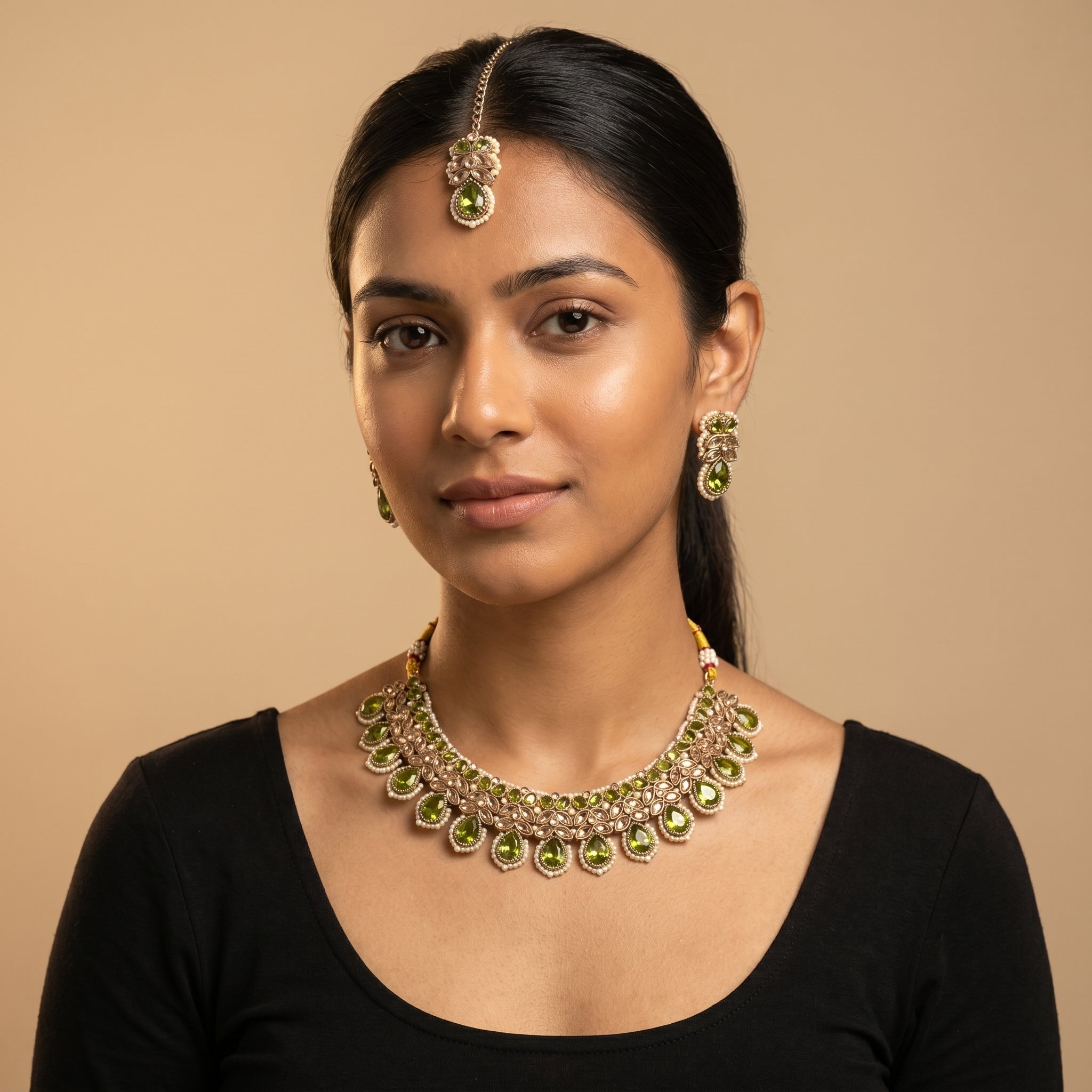 Pista Moti Necklace