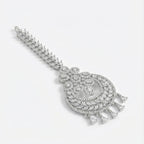 Crystal Crest Tikka detail of openwork circular pendant and marquise stone border