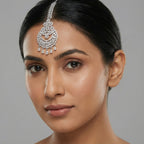 Crystal Crest Tikka detail of openwork circular pendant and marquise stone border