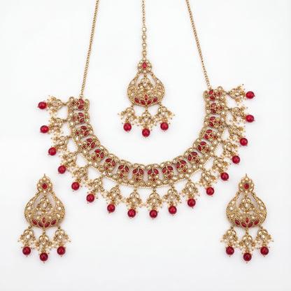 Rukmini Ruby Heirloom Necklace Set
