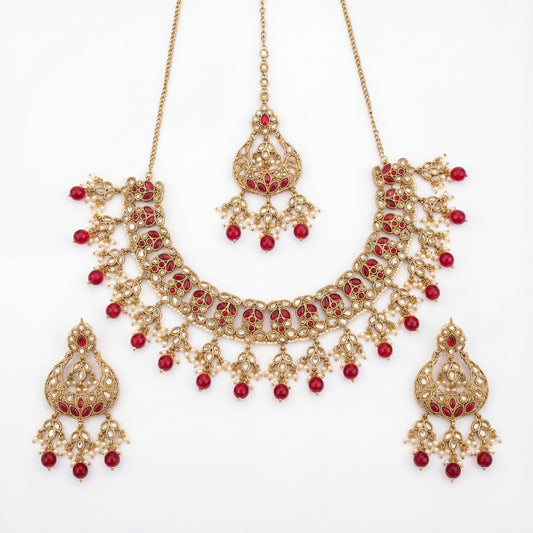Rukmini Ruby Heirloom Necklace Set
