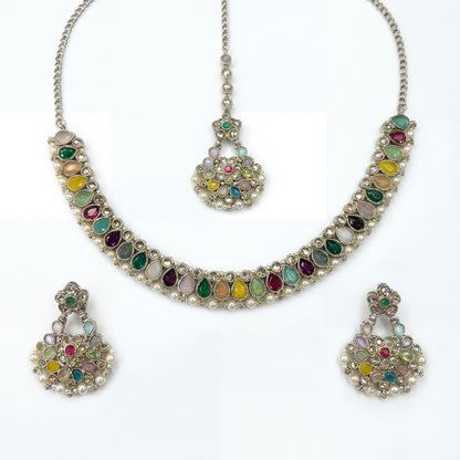 Satrangi Polki Necklace Set