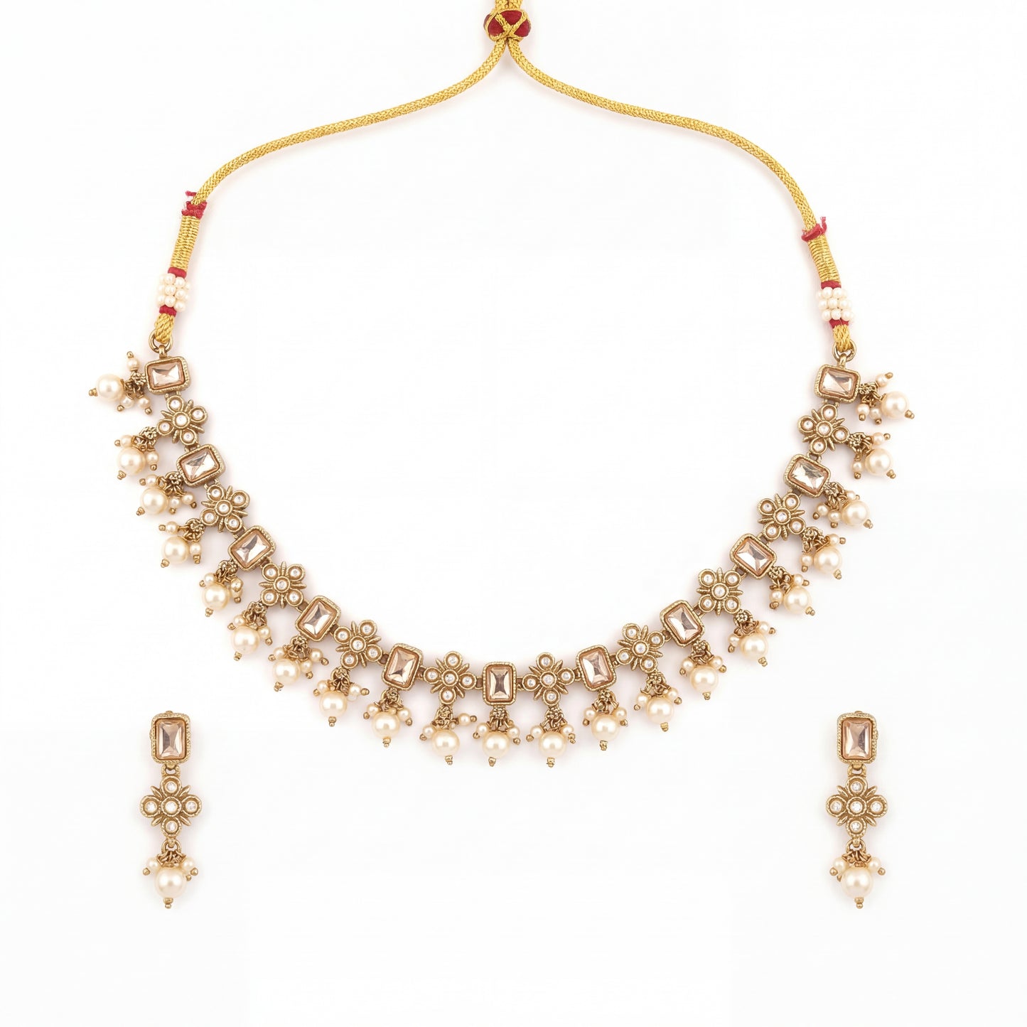 Rajasi Pearl Polki Necklace Set