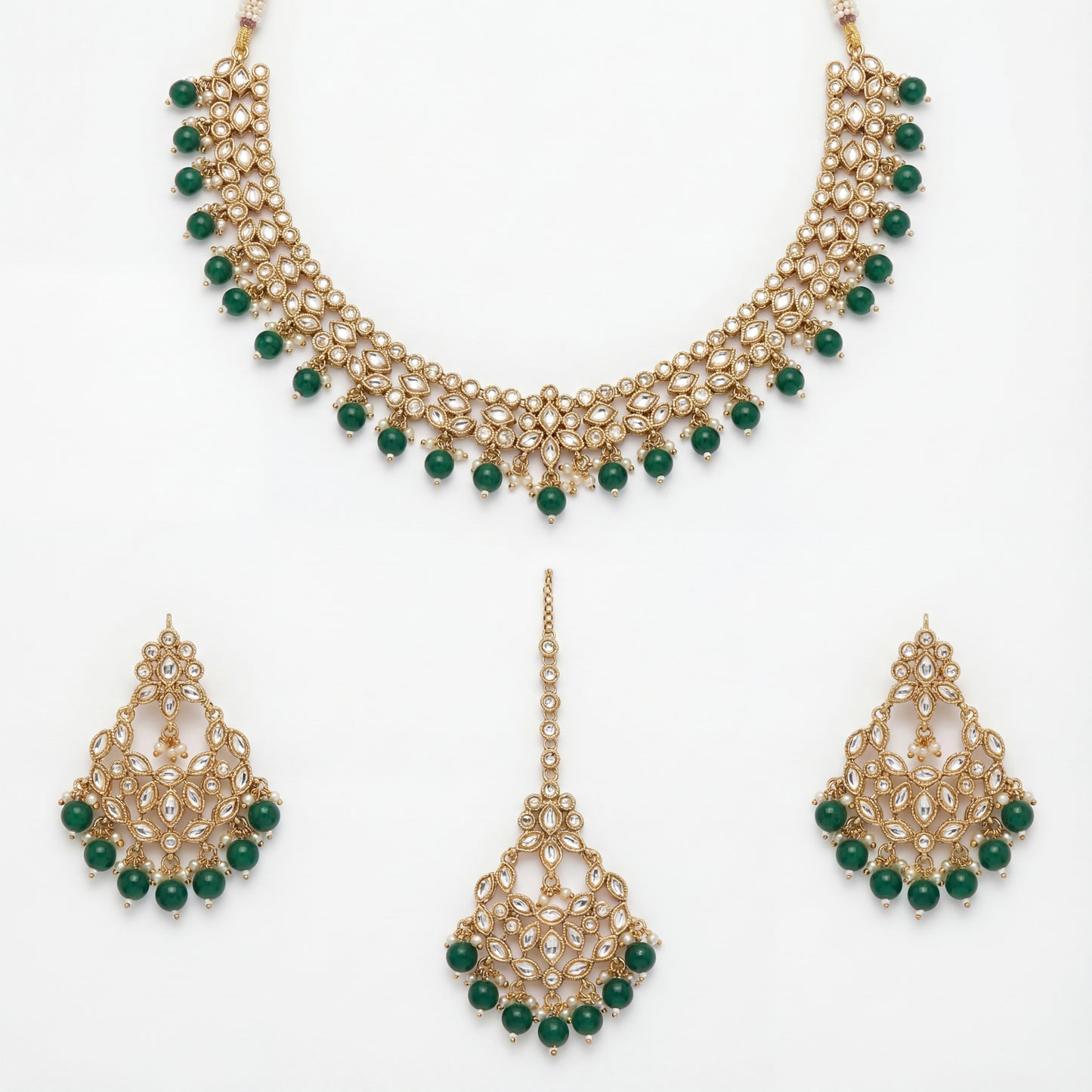 Anaya Emerald Kundan Necklace Set