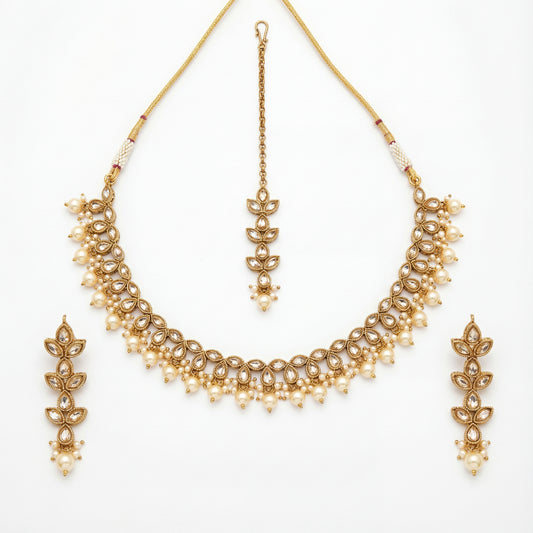 Ruhani Ivory Pearl Necklace Set