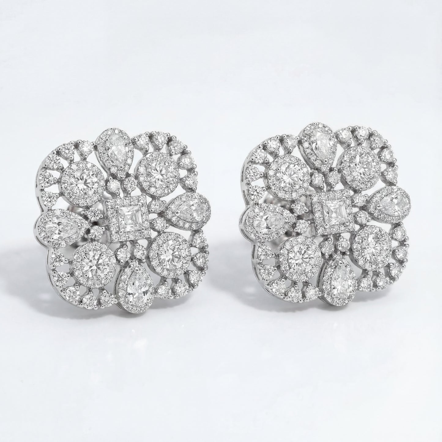 Elara Crystal Halo Stud Earrings
