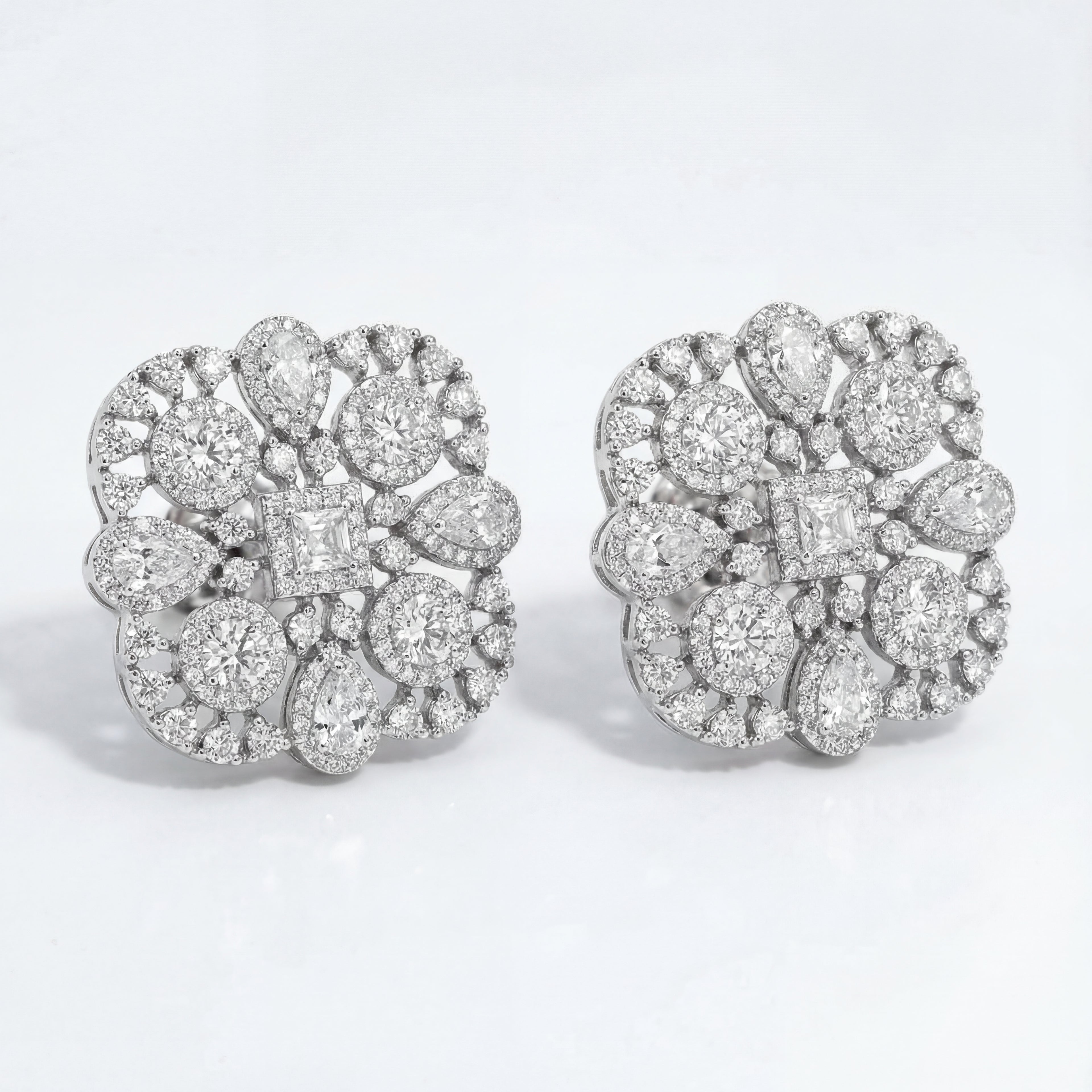 Elara Crystal Halo Stud Earrings stud earrings photographed from another angle