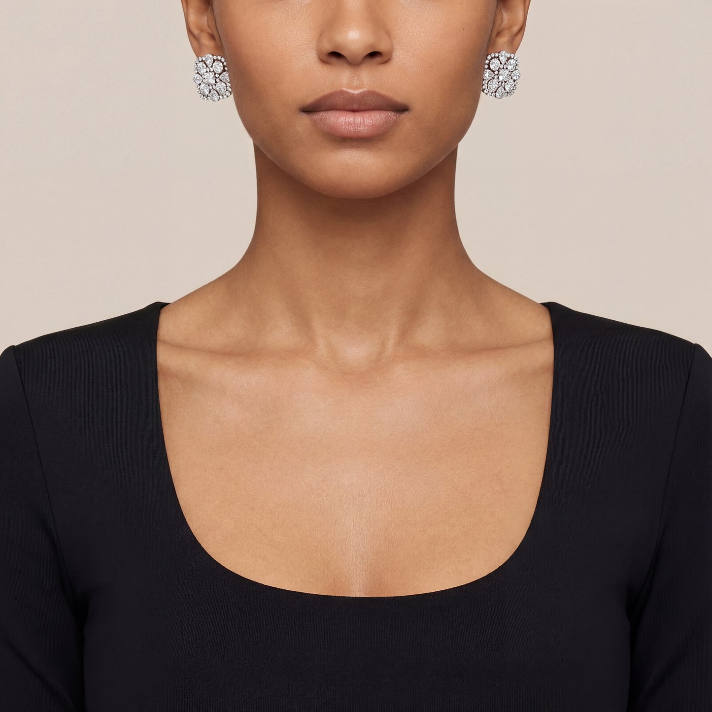 Elara Crystal Halo Stud Earrings