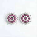 Ruhani Pink Glow Stud Earrings gold-plated stud earrings for Indian bridal and festive wear