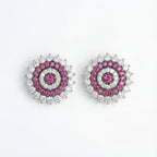 Ruhani Pink Glow Stud Earrings gold-plated stud earrings for Indian bridal and festive wear