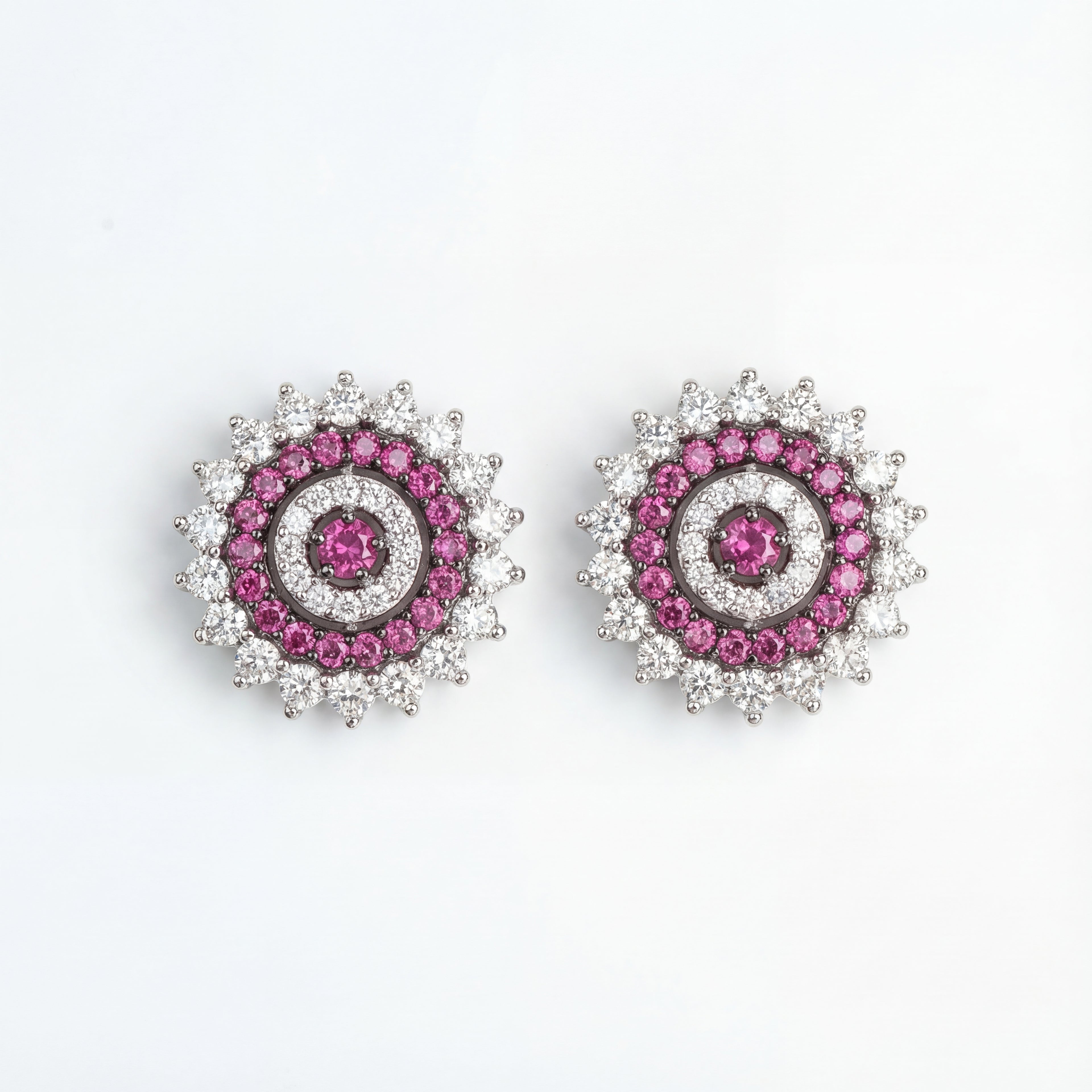 Ruhani Pink Glow Stud Earrings gold-plated stud earrings for Indian bridal and festive wear