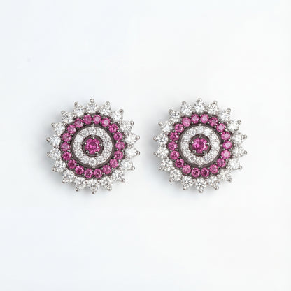 Ruhani Pink Glow Stud Earrings