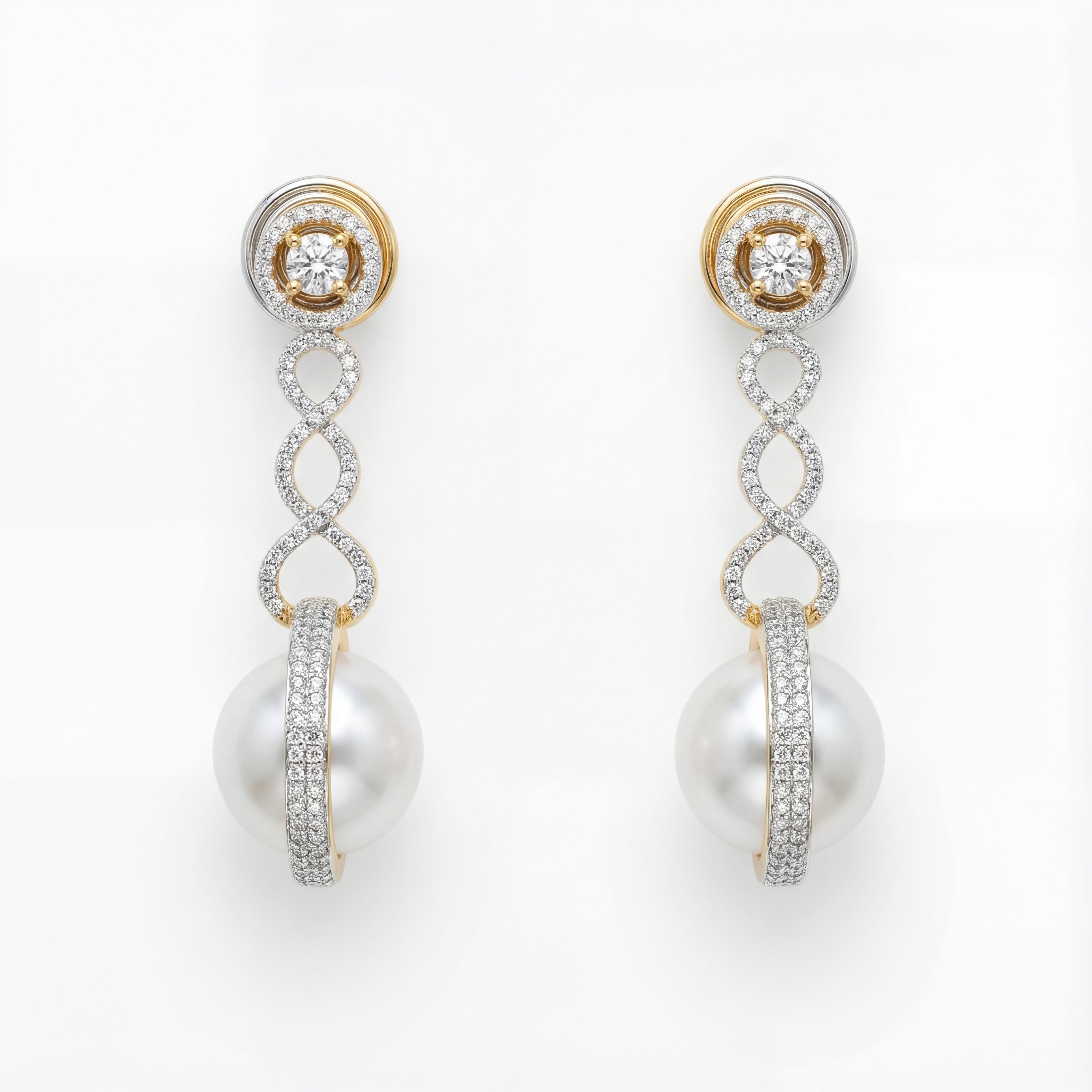 Ruhani Pearl Orbit Earrings gold-plated orbit earrings for Indian bridal and festive wear