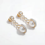 Ruhani Pearl Orbit Earrings orbit earrings photographed from another angle