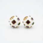 Aira Multicolor Jewel Stud Earrings gold-plated stud earrings for Indian bridal and festive wear