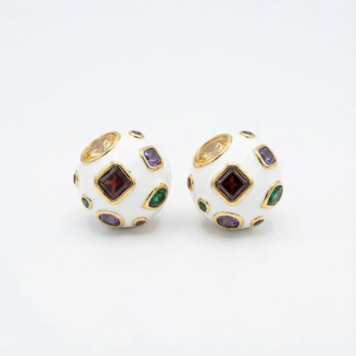 Aira Multicolor Jewel Stud Earrings gold-plated stud earrings for Indian bridal and festive wear