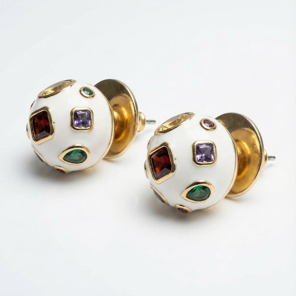 Aira Multicolor Jewel Stud Earrings stud earrings photographed from another angle