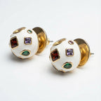 Aira Multicolor Jewel Stud Earrings stud earrings photographed from another angle