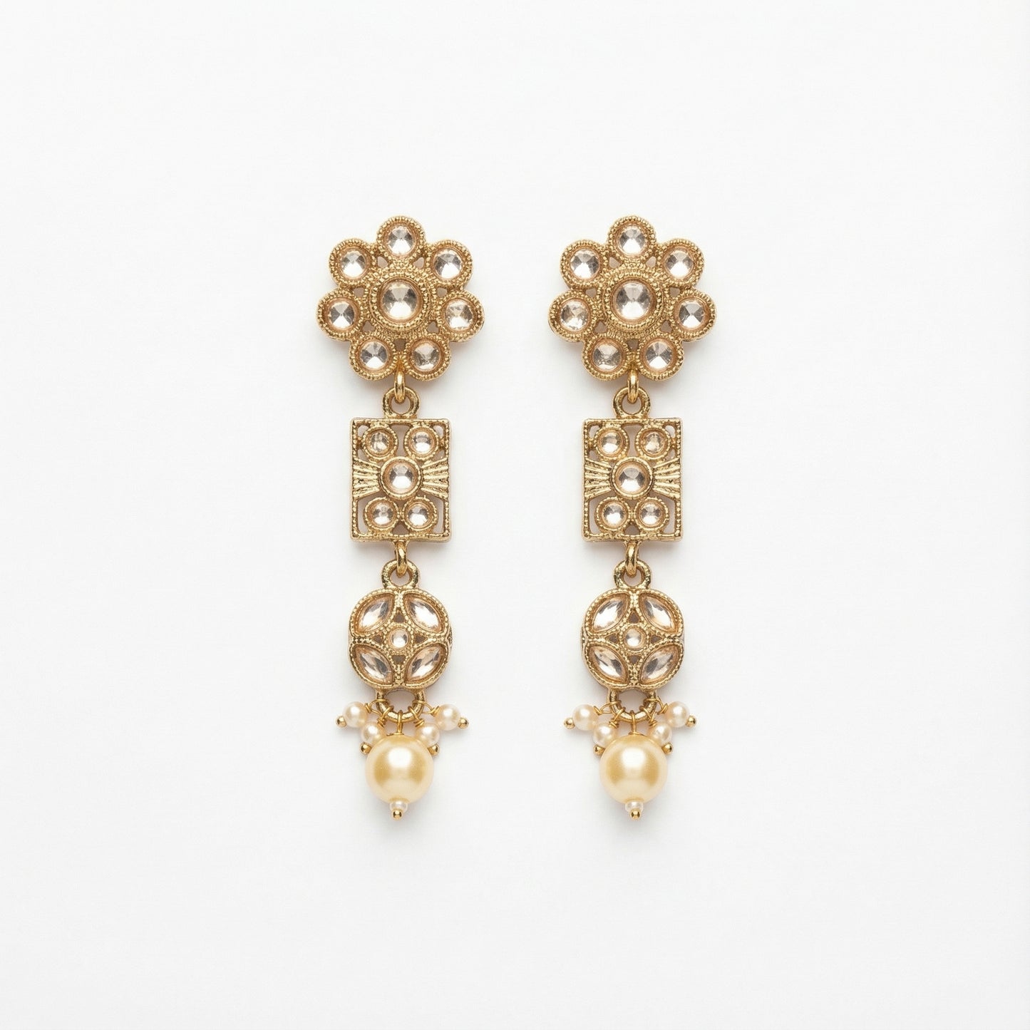 Aanya Floral Pearl Earrings