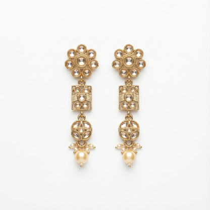 Aanya Floral Pearl Earrings