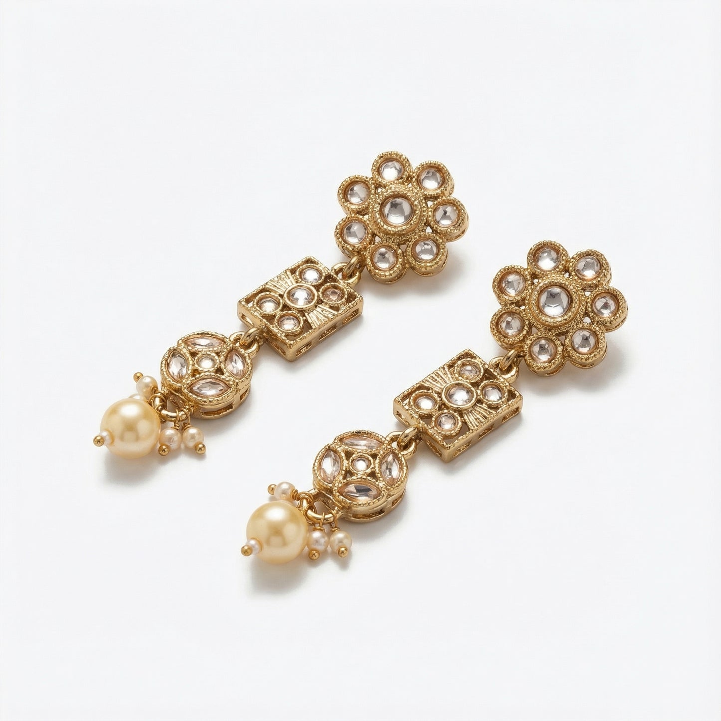 Aanya Floral Pearl Earrings
