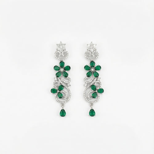 Aira Emerald Luxe Earrings gold-plated statement earrings for Indian bridal and festive wear